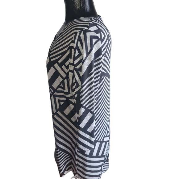 Victoria Collection Black and Grey Abstract Print Tunic L - Picture 5 of 7